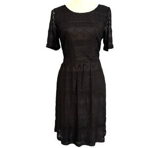 Black Floral Lace Dress Midi Witchcore Boho Romantic Goth cocktail witchy 12